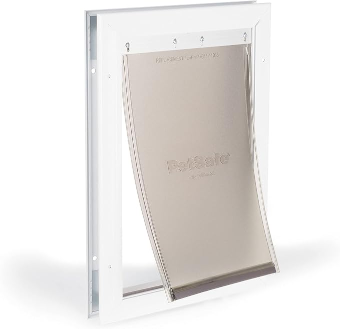 PROMO: PetSafe Freedom Aluminum Pet Door for Dogs and Cats, Medium, White, Tinted Vinyl Flap