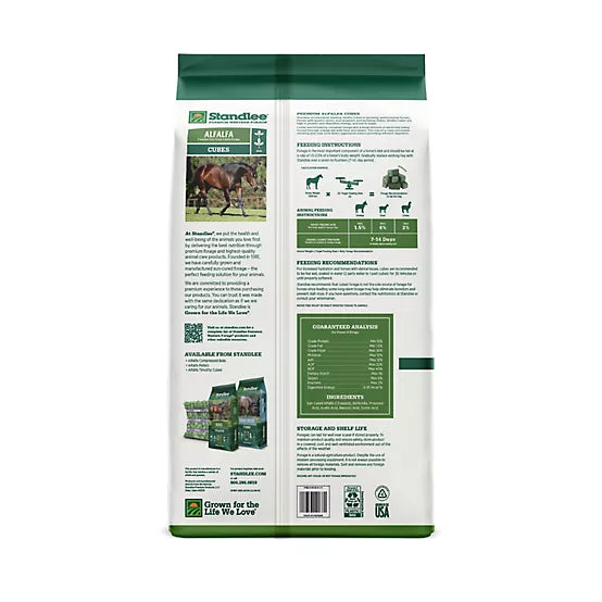 Standlee Premium Western Forage Alfalfa Hay Cube Horse Feed, 40 lb.