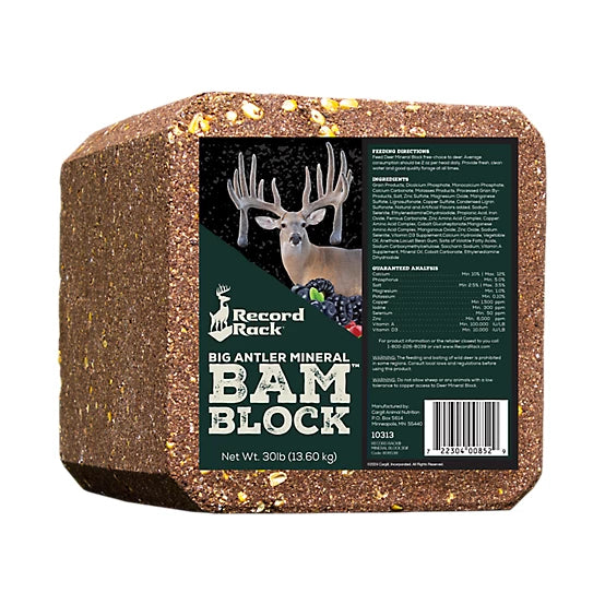 Record Rack 30 lb. BAM Big Antler Deer Mineral Block