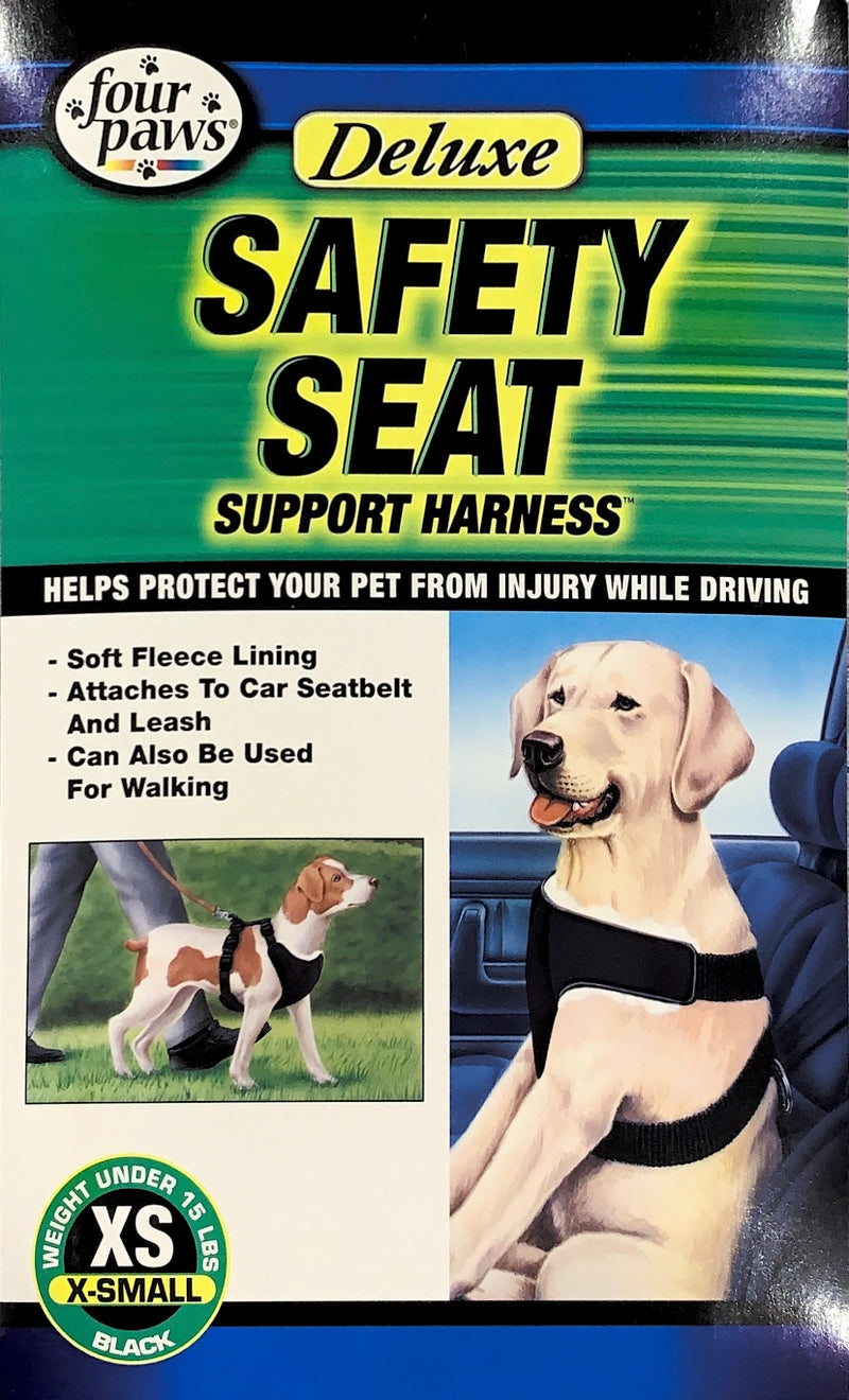 Four Paws DELUXE SAFETY SEAT SUPPORT HARNESS, BLACK - X SMALL