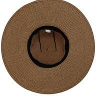 Mixed Grain Straw Satin Ribbon Wide Floppy Sun Hat-Brown/Black