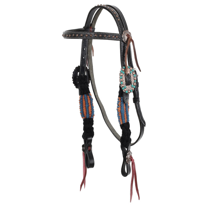 Showman Skyfire Pony Sized Mohair Browband Headstall and Breastcollar Set