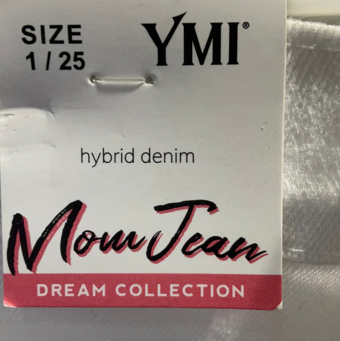 WHITE HIGH RISE MOM FIT JEAN