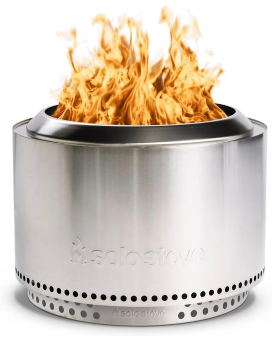 Solo Stove Yukon 2.0, 27 Inch Smokeless Fire Pit with Removable Ash Pan - Wood Burning Portable Stainless Steel Outdoor Fireplace, Stainless Steel, Ideal for 6 or More People, 38 lbs