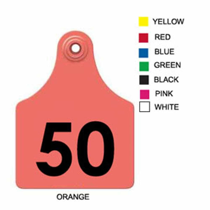 76-100 ORANGE Allflex: Maxi Fem/Sm Male