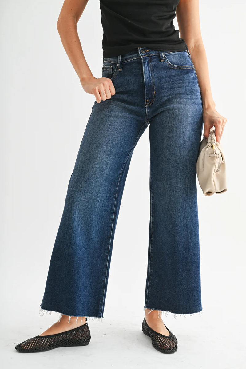 Scissor Cut Wide Leg - DARK DENIM