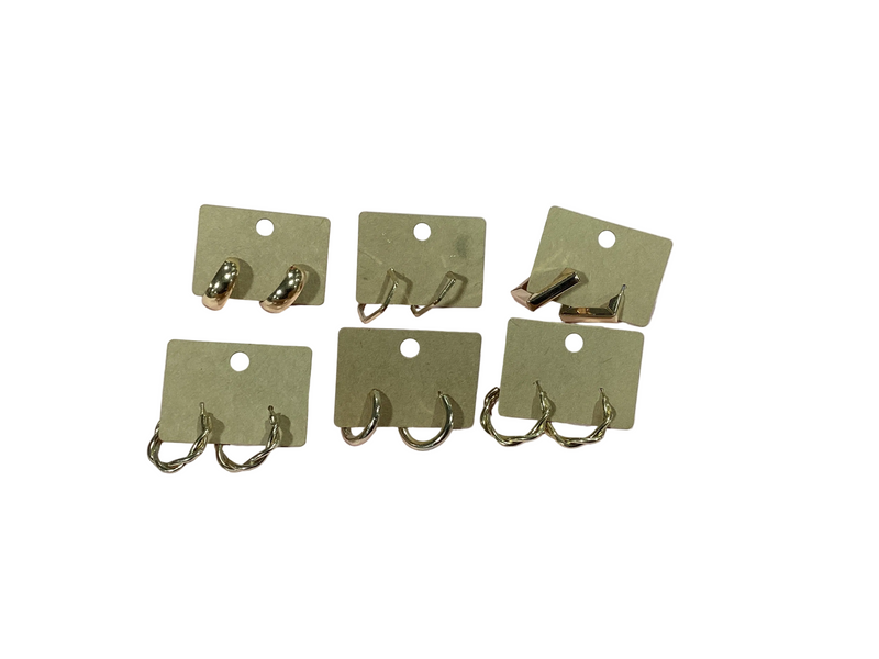 Different style gold earrings