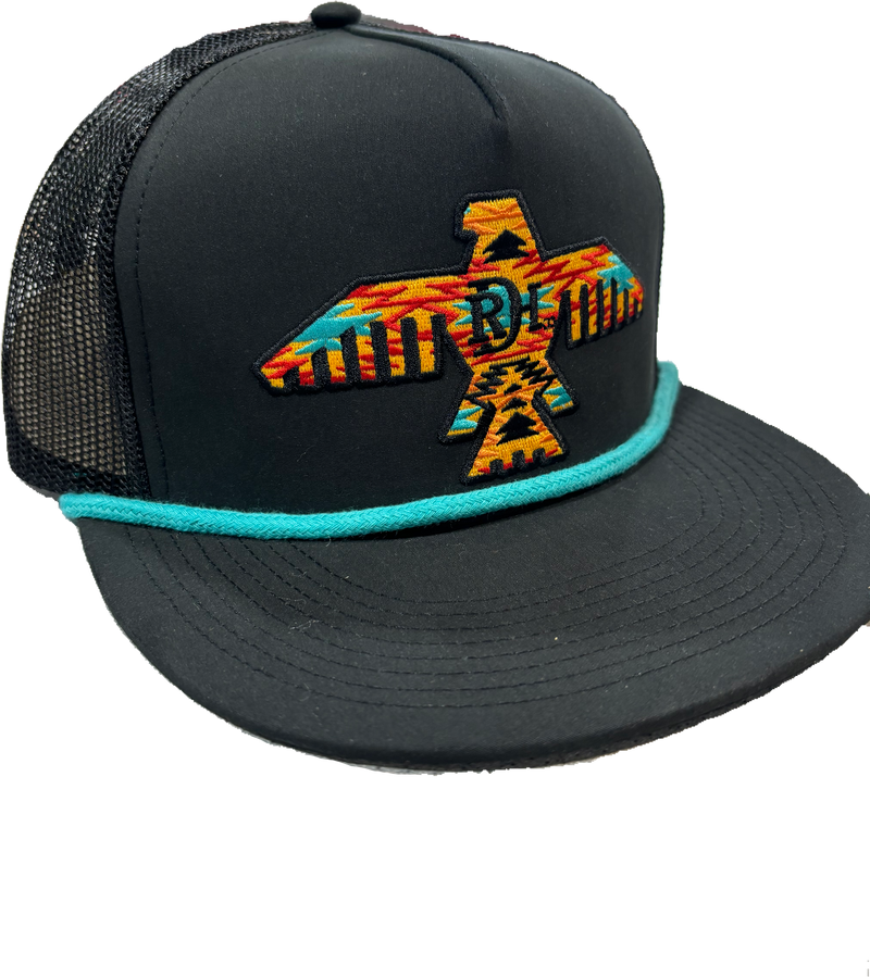 JOHNNY- BLACK/BLACK/TURQUOISE ROPE- RED DIRT
