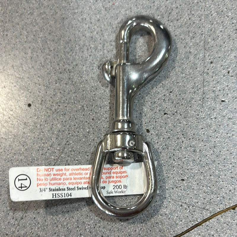 3/4" Stainless Steel Swivel Eye Snap #14