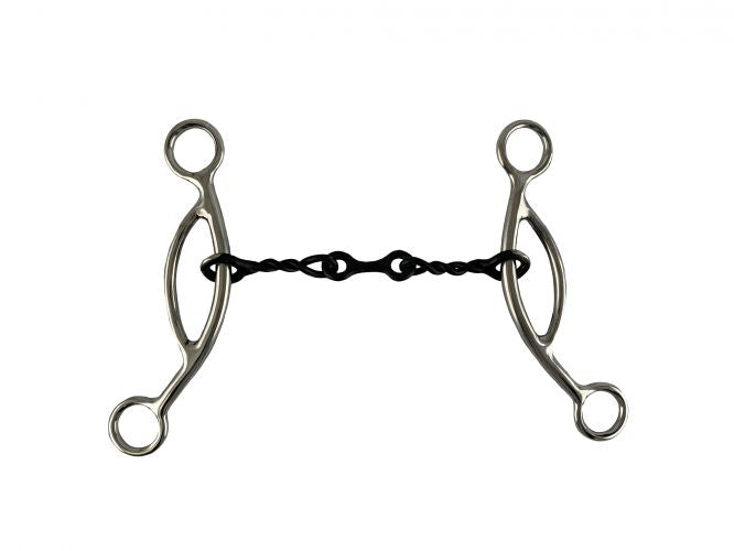 Showman ® 5″ Stainless Steel Sweet Iron Dogbone Mouth with Sliding Gag