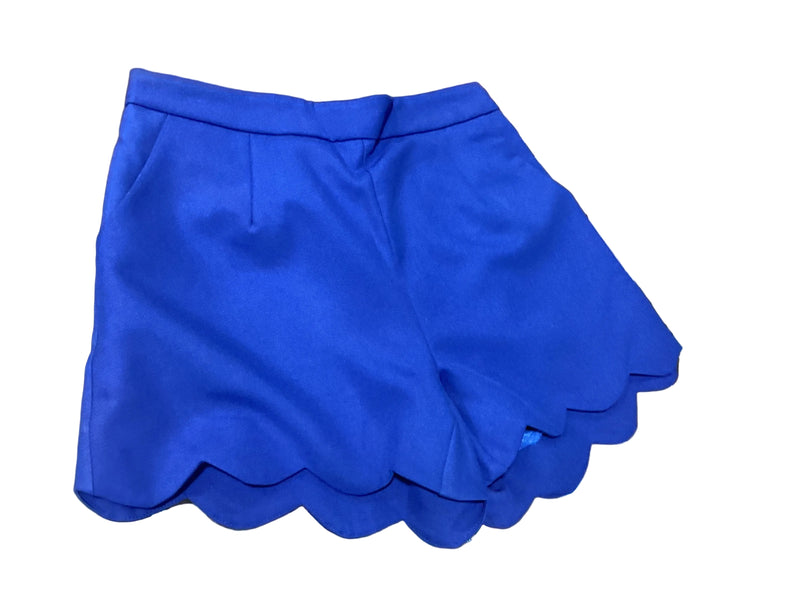Eesome Blue Scallop Hem Shorts