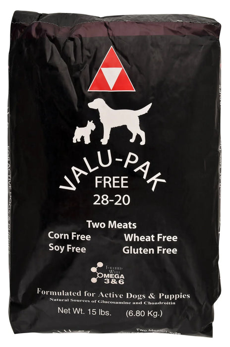 Valu-Pak Free 28-20 Performance Gluten Free Dry Dog Food for Active Dogs (Black Bag) 50 LB