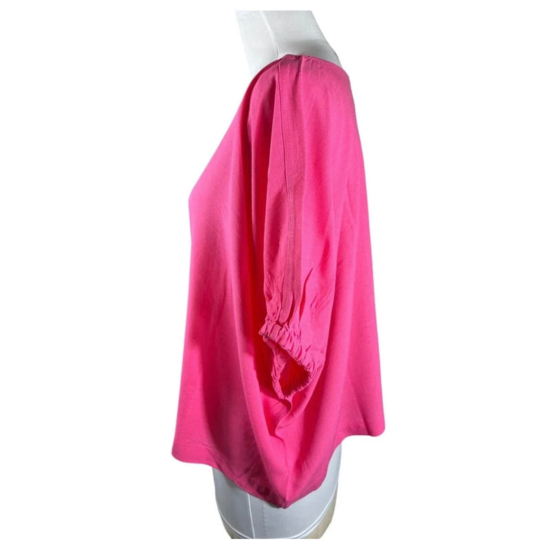 Woven Oversized Boxy Top, HOT PINK