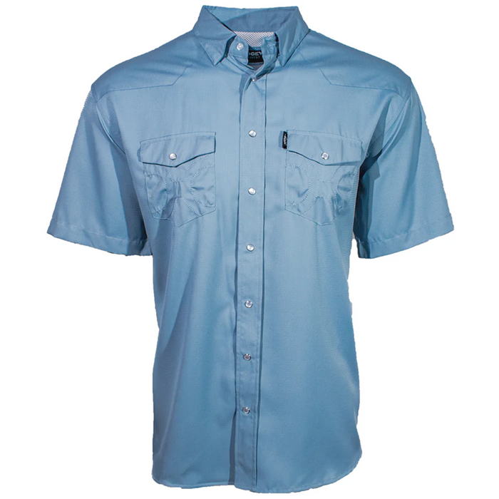 Hooey: Men's Ashley Blue Short-Sleeve Pearl Snap