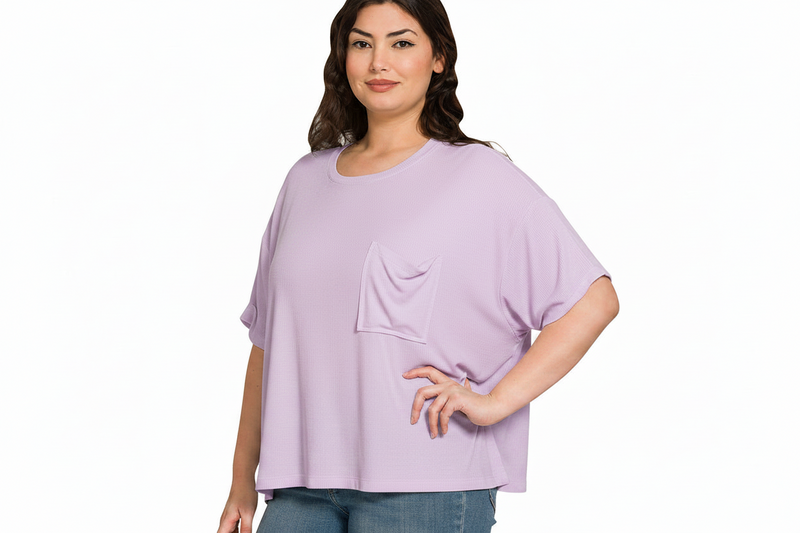 Women's Zenana Ribbed Short Sleeve T-Shirt Lavender