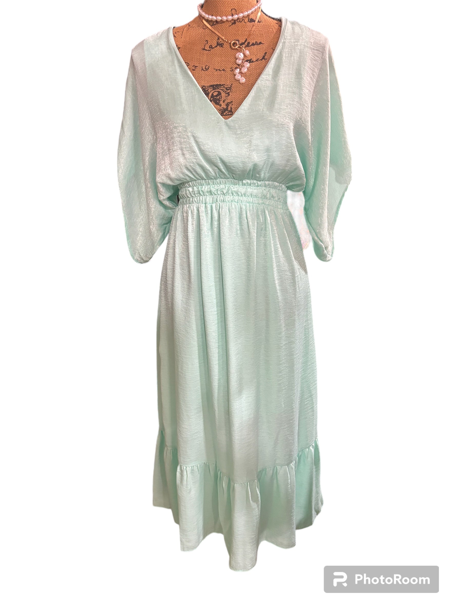 AIR FLOW V NECK GREEN/OLIVE TOP