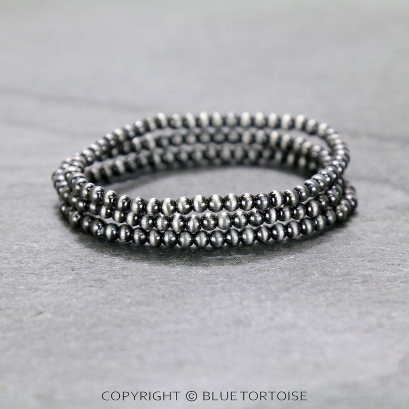Navajo Style Pearl Stackable Bracelet