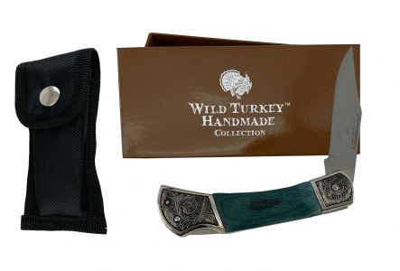 Wild Turkey-Handmade Collection Wood Handle Stainless Steel Pocket Knife with 3" blade