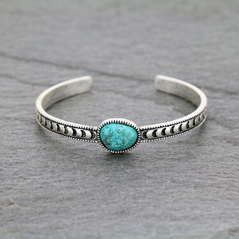 Natural Stone “C” Cuff Bracelet