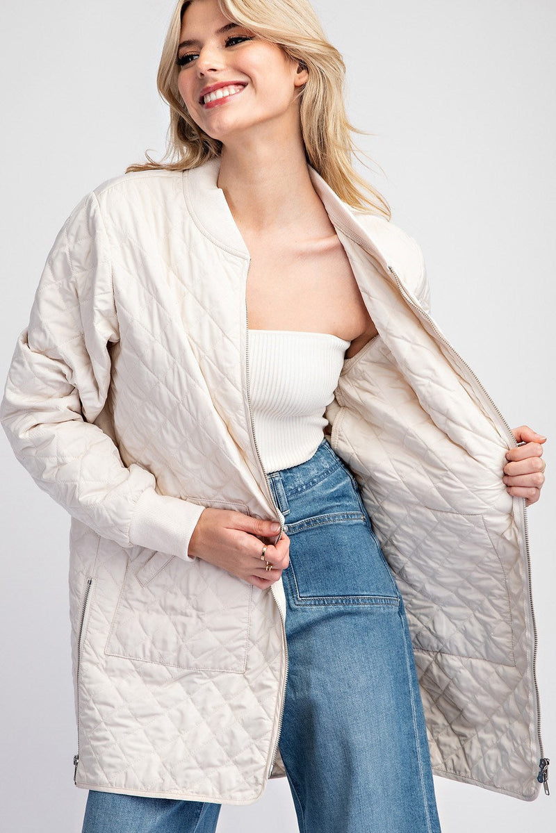 Textured Zip Up Jacket