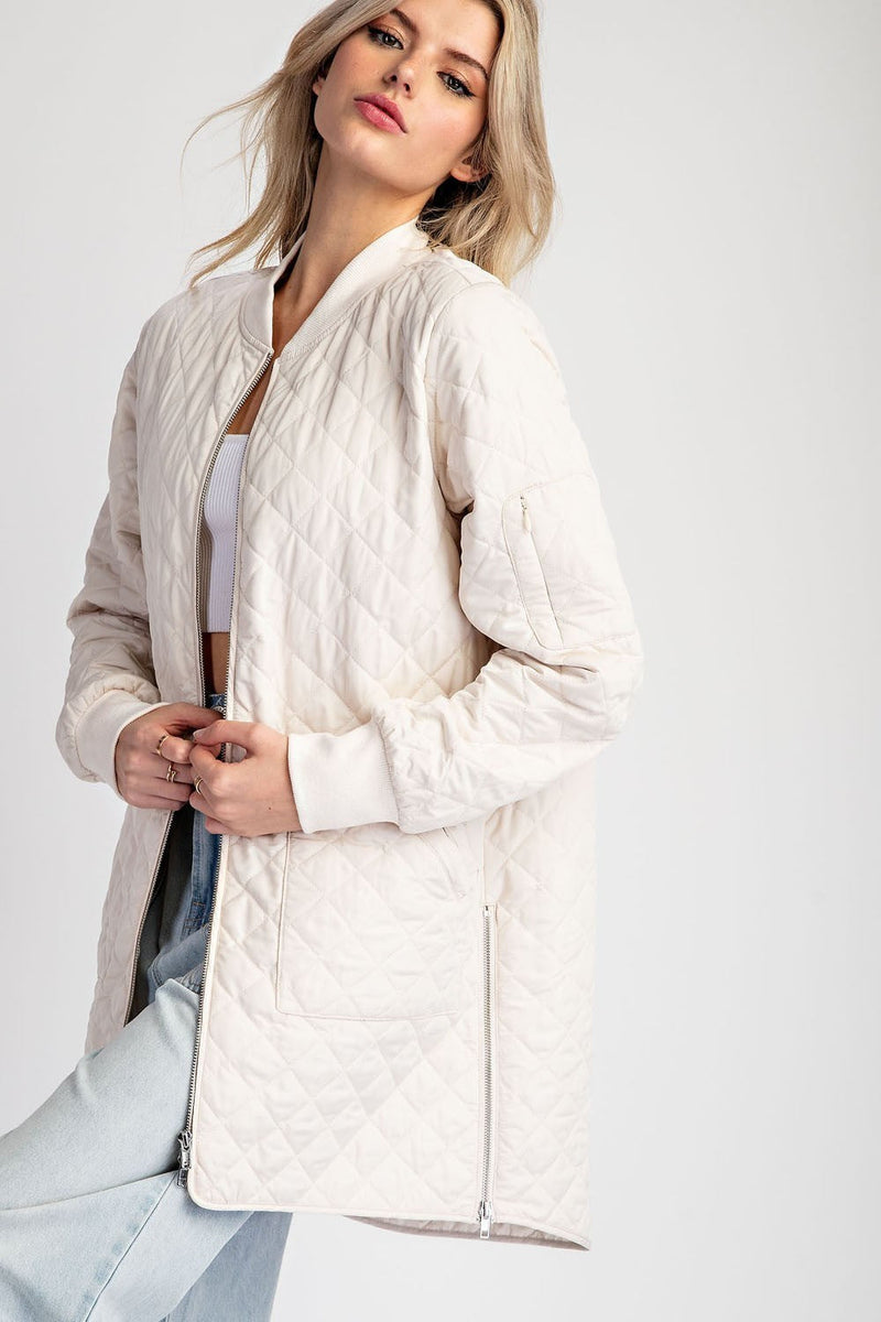 Textured Zip Up Jacket
