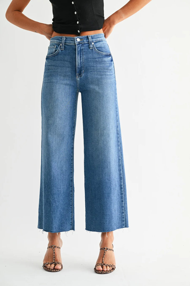 Scissor Cut Wide Leg - DARK DENIM