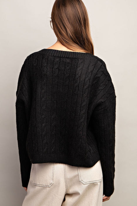 BEAUTIFUL V NECK TOP SMALL BLACK