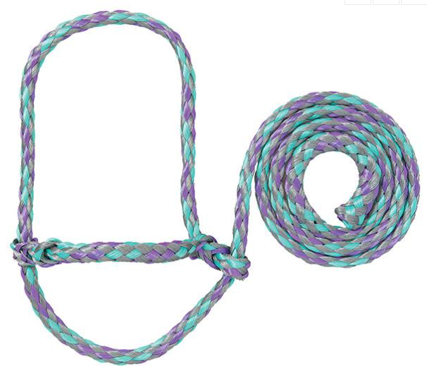 Poly Rope Halter - Sheep/Goat - grey/purple/mint