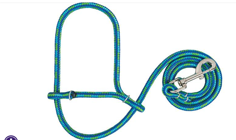 3/8'' Poly Rope Goat/Sheep Halter with Snap - blue/green — Bushland ...