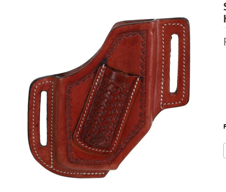 Showman Basket Tooled Phone and Knife Holster
