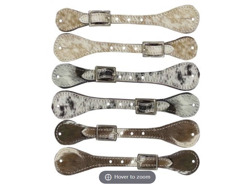 Showman Leather Hair on Cowhide Youth Spur Straps