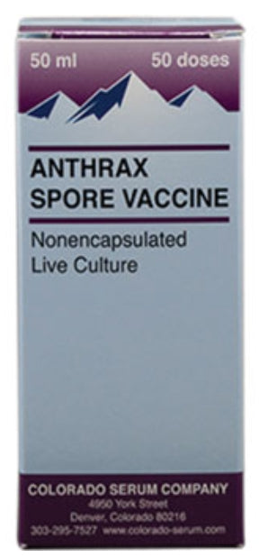 COLORADO SERUM CO ANTHRAX SPORE VACCINE 10 ML (50 DOSES)