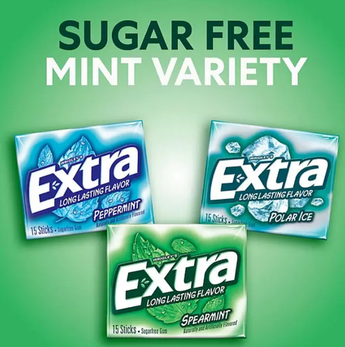 Extra Mint Variety Pack, Sugar Free Chewing Gum, 15 pc