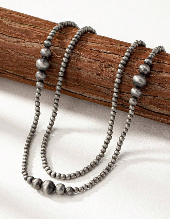 Western Navajo Faux Pearl Beaded Layering Necklace