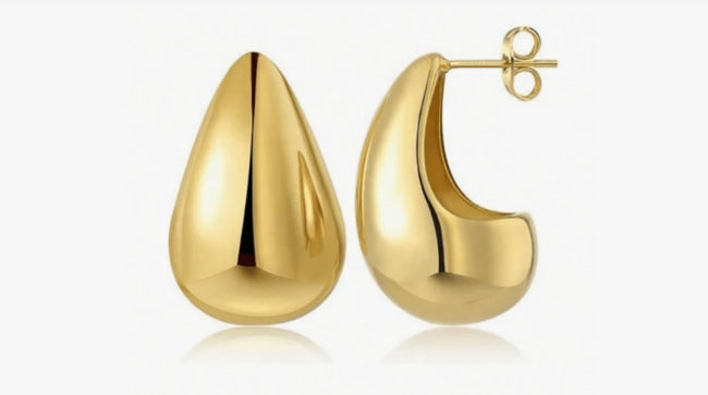Gold and silver drop earrings