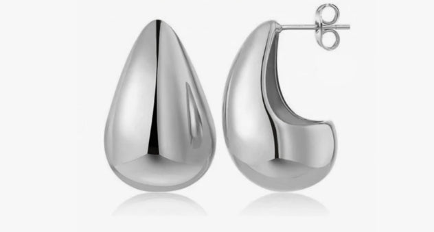 Gold and silver drop earrings