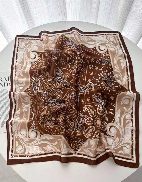 Western Pattern Brown Scarf/Bandana