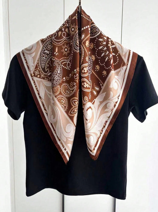 Western Pattern Brown Scarf/Bandana