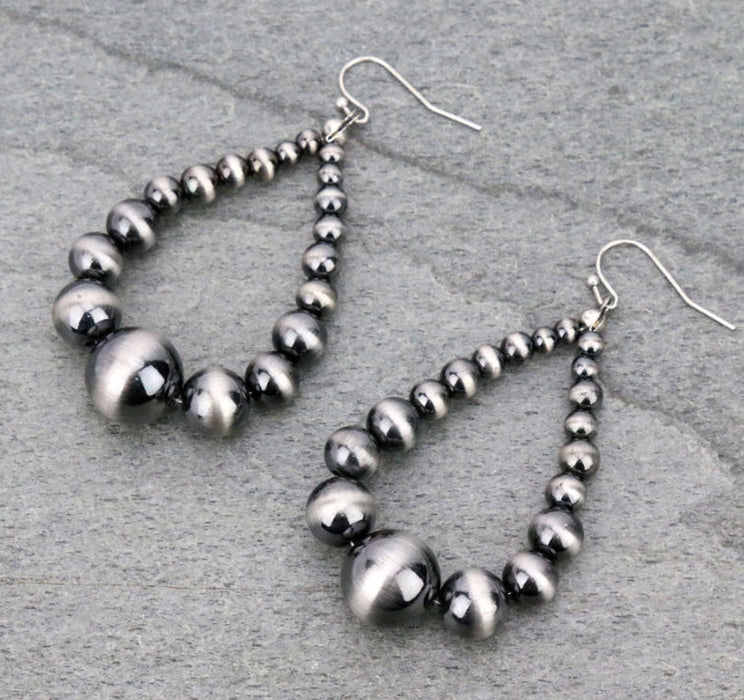 Navajo Style Pearl Dangle Earrings