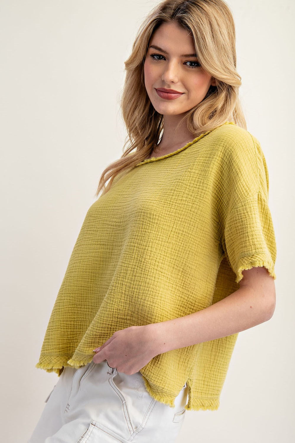 Mineral Washed Cotton Gauze Top — Bushland Ranch Store
