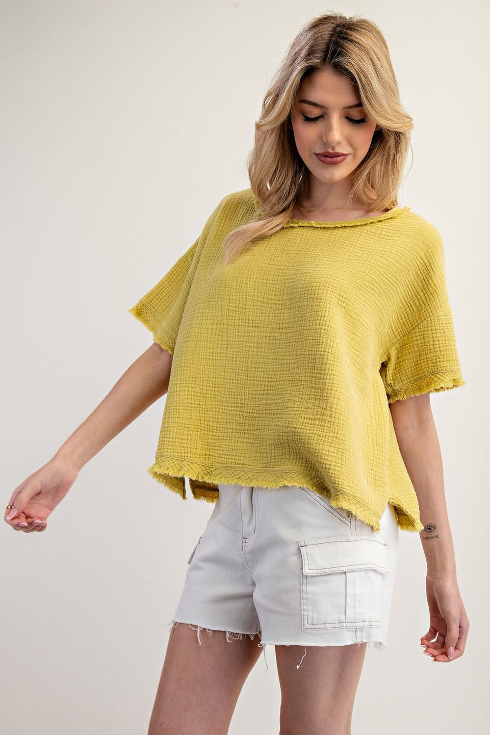 Mineral Washed Cotton Gauze Top — Bushland Ranch Store