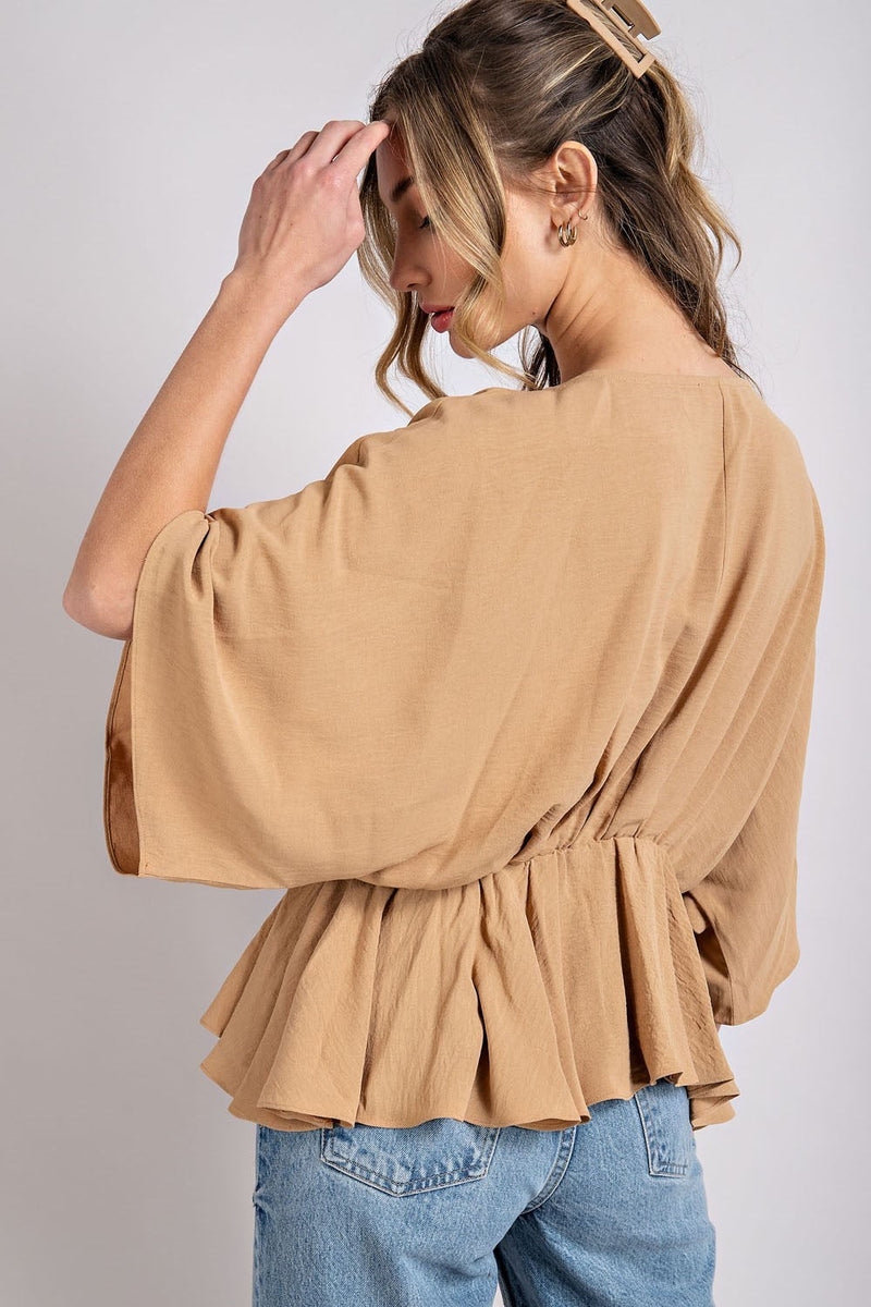 V NECK SHORT SLEEVE TOP