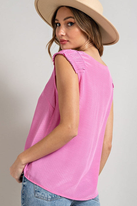 SHOULDER DETAILED V-NECK TOP