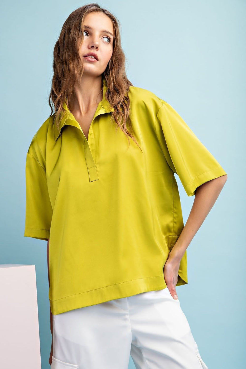 SATIN SHORT SLEEVE TOP — Bushland Ranch Store