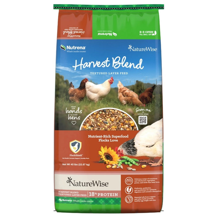 Nutrena NatureWise Harvest Blend 18% Textured Layer Feed - 40 LB