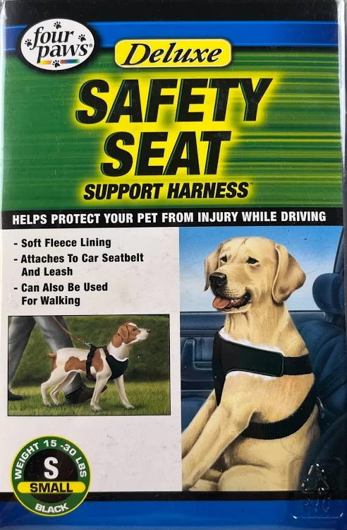 Four Paws DELUXE SAFETY SEAT SUPPORT HARNESS, BLACK - SMALL