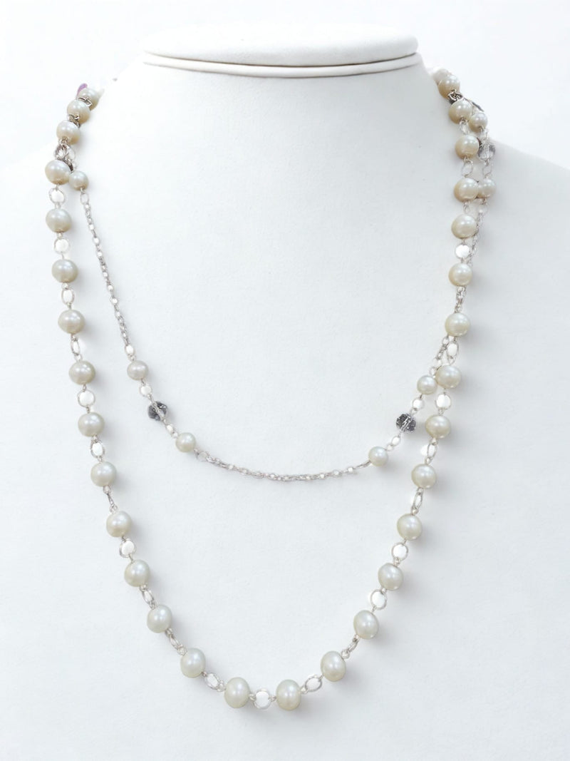 2 Layer White Pearl Necklace
