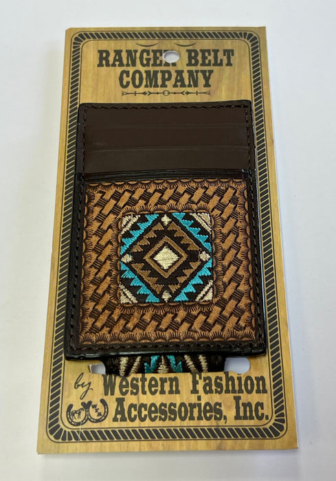 Money Clip- Blue Aztec