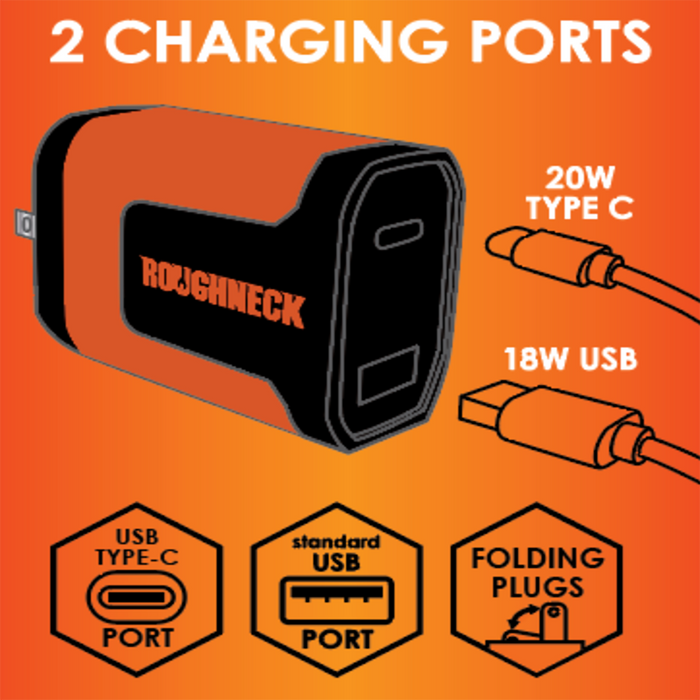 ROUGHNECK AC CHARGER 3 PIECES PER PACK