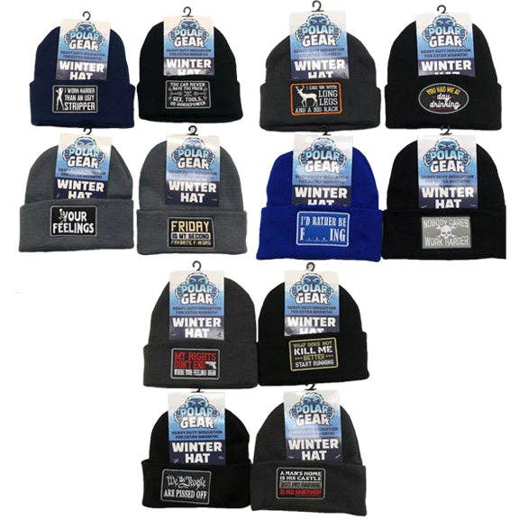 PATCH WINTER HAT 12 PIECES PER DISPLAY